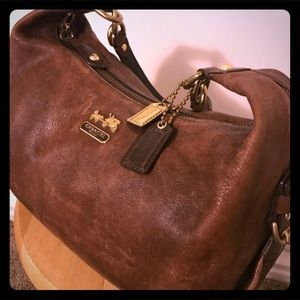 Brown Leather Coach Shoulder Bag